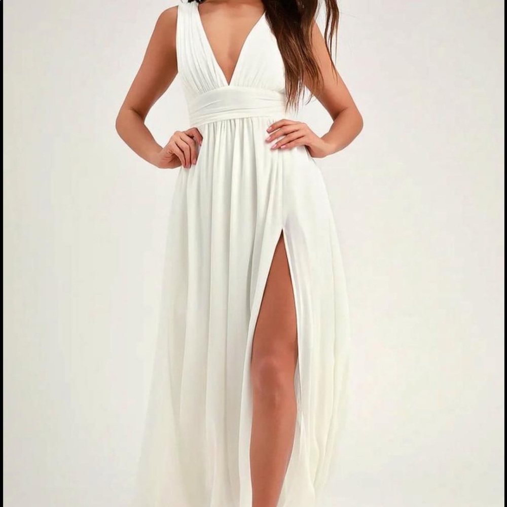 Lulu’s Heavenly Hues White Maxi Dress